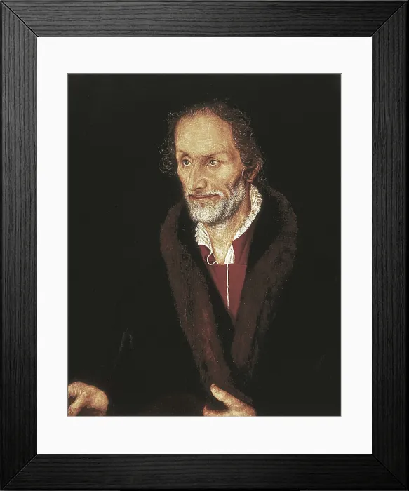 Framed Print : Cranach, Lucas 'the Younger' (1515-1586). Philipp Melanchthon. 1540s. Renaissance art. Oil on wood. GERMANY. Heidelberg. Palatinate Museum