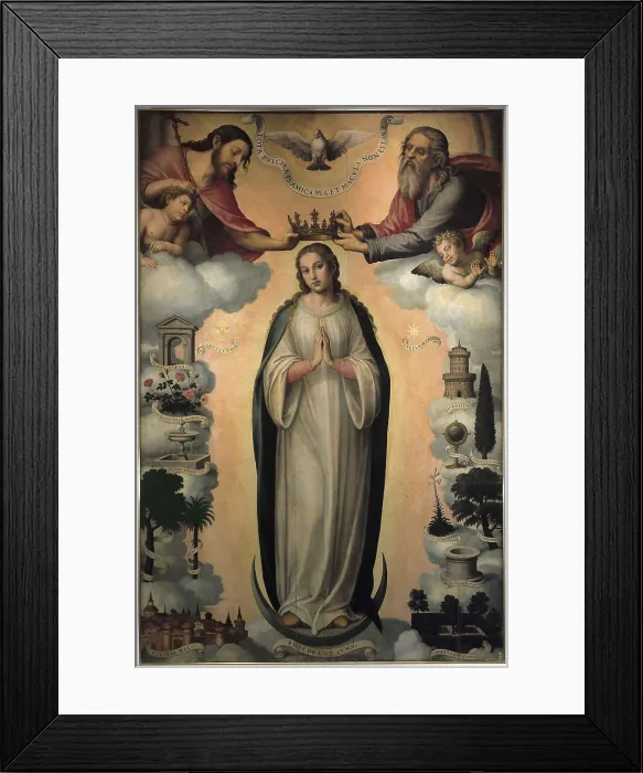 Framed Print : JUANES, Juan de (1523-1579). Inmaculate. mid. 16th c. SPAIN. Valencia. Company of Jesus Church. Renaissance art. Oil. AISA / Everett Collection**US SALES ONLY** Framed Print : JUANES, Juan de (1523-1579). Inmaculate. mid. 16th c. SPAIN. Valencia. Company of Jesus Church. Renaissance art. Oil. AISA / Everett Collection**US SALES ONLY**