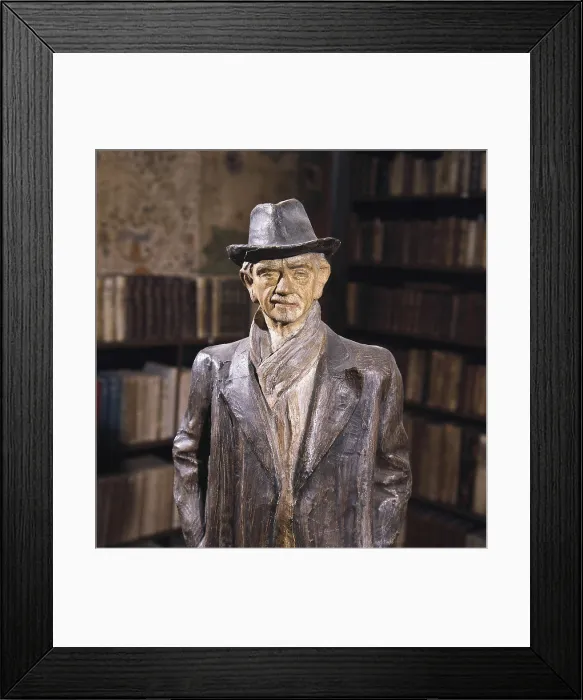 Framed Print : MIRANDA, Sebastin (1895-1975). Po Baroja. SPAIN. Vera del Bidasoa. Sculpture kept in the 'casern' (Basque rural house) of Itzea. Sculpture