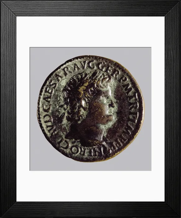 Framed Print : NERO, Lucius Domitius Nero Claudius (37-68). Coin with Emperor Nero's effigy. Coin. SPAIN. Barcelona. National Art Museum of Catalonia Framed Print : NERO, Lucius Domitius Nero Claudius (37-68). Coin with Emperor Nero's effigy. Coin. SPAIN. Barcelona. National Art Museum of Catalonia