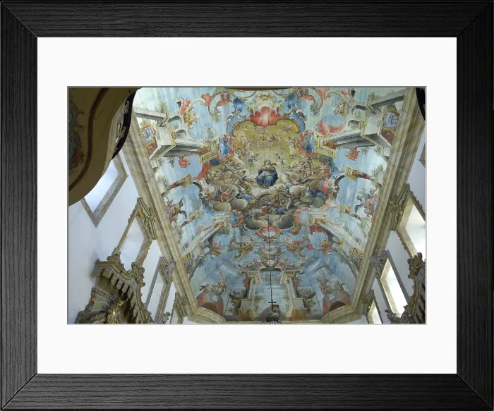 Framed Print : BRAZIL. Ouro Preto. Interior of the Church of St. Francis of Assisi (18th c.). Paintings by Manuel da Costa Atade. Colonial baroque. Sculpture