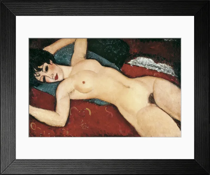 Framed Print : MODIGLIANI, Amedeo (1884-1920). Sleeping Nude with Arms Open (Red Nude). 1917. Oil on canvas. ITALY. Venice. Peggy Guggenheim Collection. AISA / Everett Collection**US SALES ONLY**