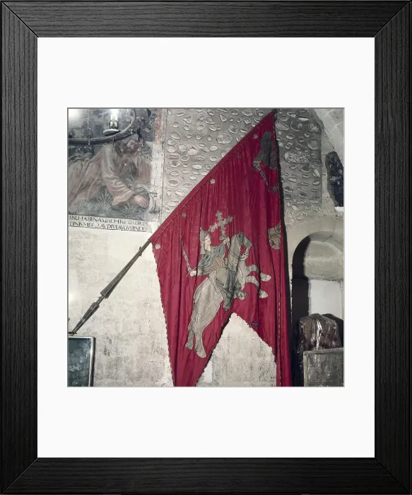 Framed Print : Pendn de Baeza o de San Isidoro. 1147. Kingdom of Leon. Commemoration of the intervention of San Isidoro (St. Isidore) in the battle of Baeza in 1146. National relic