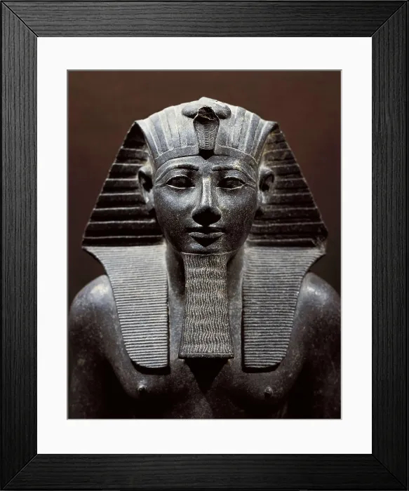 Framed Print : Statue of Tuthmosis III. 1490 -1439 BC. Egyptian art. New Kingdom. Sculpture on rock. EGYPT. Cairo. Egyptian Museum. Proc: EGYPT. Karnak. AISA / Everett Collection**US SALES ONLY**