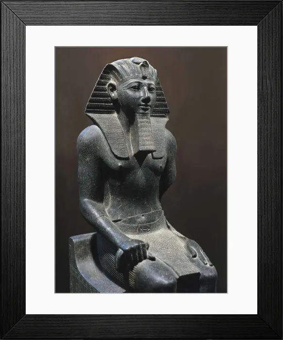 Framed Print : Statue of Tuthmosis III. 1490 -1439 BC. Work in black granite. Egyptian art. New Kingdom. Sculpture on rock. EGYPT. Cairo. Egyptian Museum. Proc: EGYPT. Karnak Framed Print : Statue of Tuthmosis III. 1490 -1439 BC. Work in black granite. Egyptian art. New Kingdom. Sculpture on rock. EGYPT. Cairo. Egyptian Museum. Proc: EGYPT. Karnak