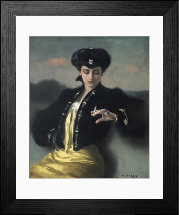 Framed Print : CASAS i CARBO, Ramn (1866-1932). The Cigarette. 1906. Modernism. Oil on canvas. SPAIN. Monistrol de Montserrat. Museum of Montserrat. AISA / Everett Collection**US SALES ONLY**