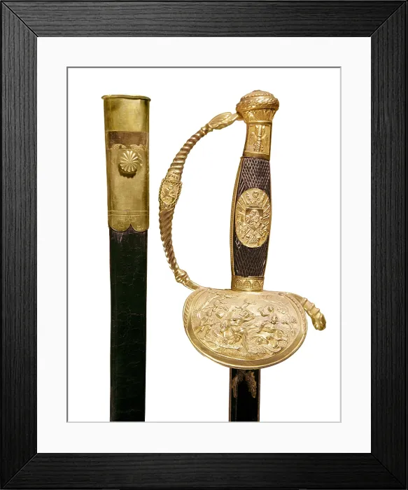 Framed Print : ESPOZ Y MINAFrancisco Espoz e Ilundainalso called (1781-1836). Spanish guerrilla leader and general of liberal ideology. Sword and case of Espoz y Mina. SPAIN. Madrid