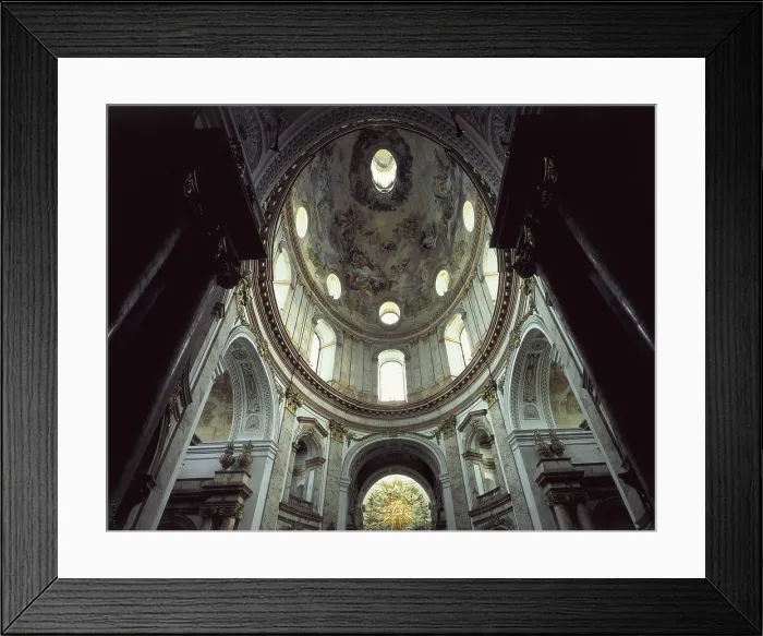 Framed Print : FISCHER VON ERLACH, Josef Emanuel (1693-1742); FISCHER VON ERLACH, Johann Bernhard (1656-1723). Karlskirche. AUSTRIA. Vienna. Karlskirche. Dome. Baroque art. Architecture