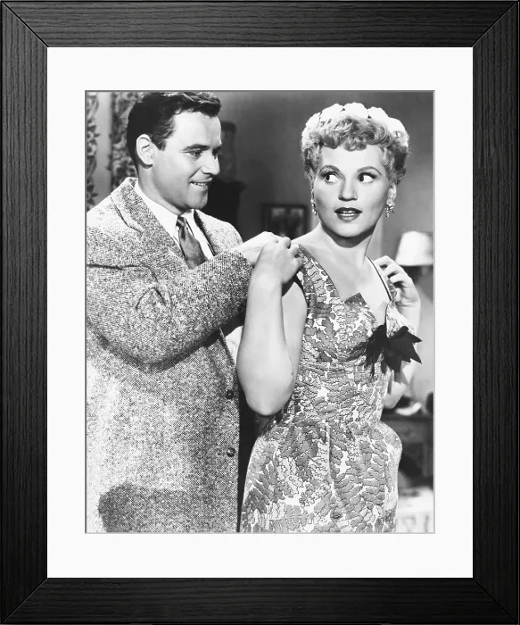 Framed Print : IT SHOULD HAPPEN TO YOU, from left: Jack Lemmon, Judy Holliday, 1954 Framed Print : IT SHOULD HAPPEN TO YOU, from left: Jack Lemmon, Judy Holliday, 1954