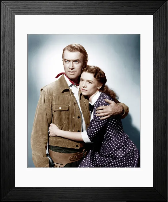 Framed Print : THE MAN FROM LARAMIE, from left: James Stewart, Cathy O'Donnell, 1955