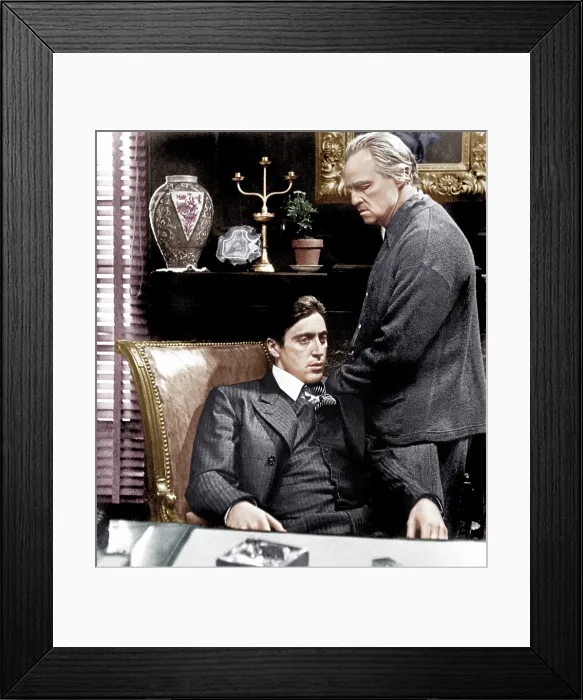 Framed Print : THE GODFATHER, from left: Al Pacino, Marlon Brando, 1972