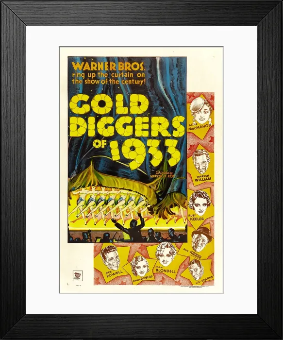 Framed Print : GOLD DIGGERS OF 1933, from bottom left: Dick Powell, Ginger Rogers, Joan Blondell, Ned Sparks, Guy Kibbee, Ruby Keeler, Warren William, Aline MacMahon, 1933 Framed Print : GOLD DIGGERS OF 1933, from bottom left: Dick Powell, Ginger Rogers, Joan Blondell, Ned Sparks, Guy Kibbee, Ruby Keeler, Warren William, Aline MacMahon, 1933