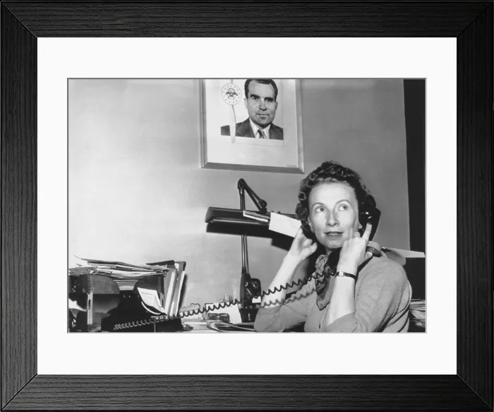 Framed Print : Rosemary Woods, when she was personal secretary to Vice President Richard Nixon. Oct. 12, 1955 Framed Print : Rosemary Woods, when she was personal secretary to Vice President Richard Nixon. Oct. 12, 1955