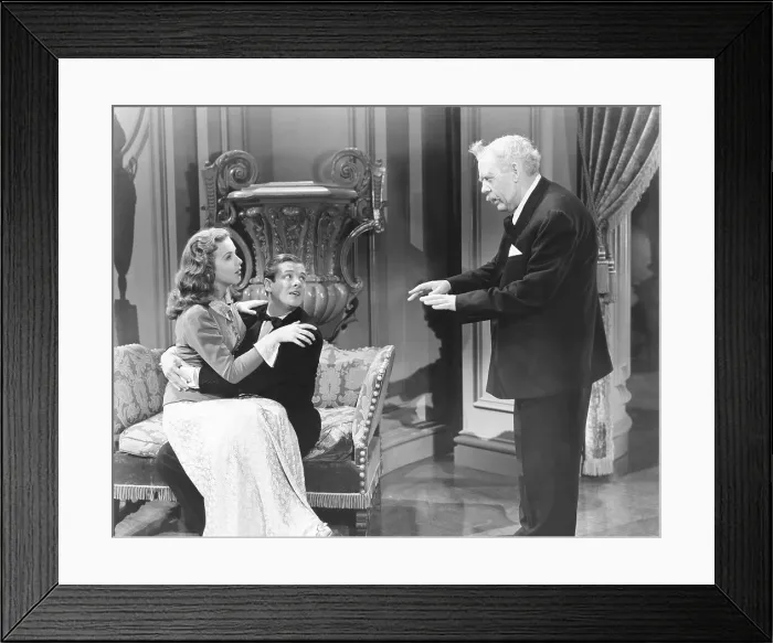 Framed Print : IT STARTED WITH EVE, from left: Deanna Durbin, Robert Cummings, Charles Laughton, 1941