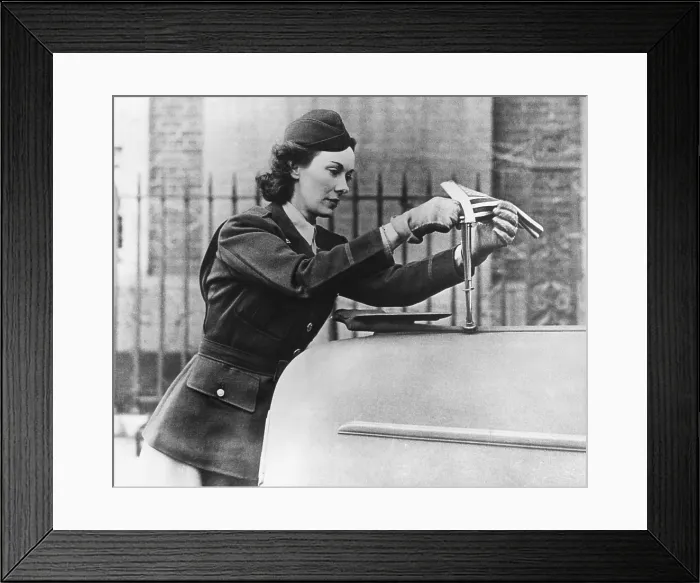 Framed Print : Kay Summersby, at her office in Rheims. She drove ambulances in London during the Blitz while in the British Mechanized Transport Corps in World War II