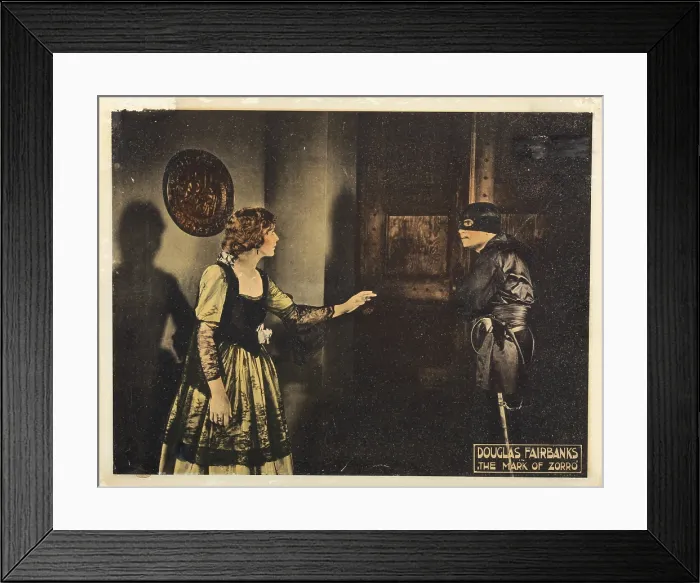Framed Print : THE MARK OF ZORRO, Marguerite de la Motte, Douglas Fairbanks, Sr. 1920