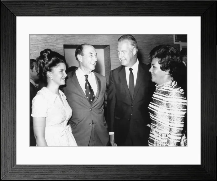 Framed Print : Sen. Strom Thurmond Republican South Carolina with Vice President Spiro and Judy Agnew. June 17, 1971. The young women is Nancy Moore Thurmond, the Senator's second wife Framed Print : Sen. Strom Thurmond Republican South Carolina with Vice President Spiro and Judy Agnew. June 17, 1971. The young women is Nancy Moore Thurmond, the Senator's second wife