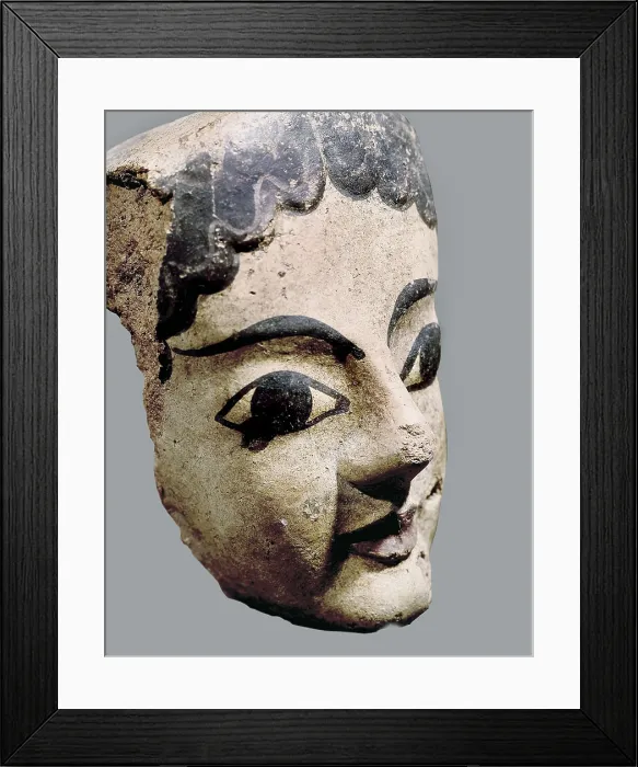 Framed Print : Antefix with a female head. 6th c. BC. Etruscan art. Terra-cotta. ITALY. Cerveteri. National Etruscan Museum of Archaeology. AISA / Everett Collection**US SALES ONLY** Framed Print : Antefix with a female head. 6th c. BC. Etruscan art. Terra-cotta. ITALY. Cerveteri. National Etruscan Museum of Archaeology. AISA / Everett Collection**US SALES ONLY**
