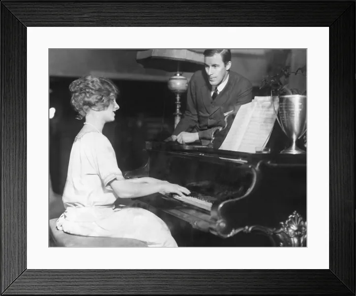 Framed Print : Bill Tilden rehearsing with his leading lady, Sandy Weiner, for a charity play in Philadelphia. Jan. 15, 1923 Framed Print : Bill Tilden rehearsing with his leading lady, Sandy Weiner, for a charity play in Philadelphia. Jan. 15, 1923