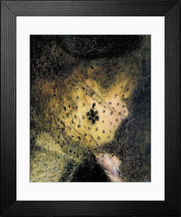 Framed Print : RENOIR, Pierre-Auguste (1841-1919). Young Woman with a Small Veil. ca. 1875. Central detail. Impressionism. Oil on canvas. FRANCE. Paris. Muse d'Orsay (Orsay Museum) Framed Print : RENOIR, Pierre-Auguste (1841-1919). Young Woman with a Small Veil. ca. 1875. Central detail. Impressionism. Oil on canvas. FRANCE. Paris. Muse d'Orsay (Orsay Museum)