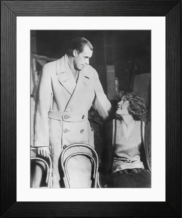 Framed Print : Bill Tilden rehearsing with his leading lady, actress Diana Beaumont. London, Oct. 8, 1929. Tilden played the leading role in BE WISE, at the Prince's Theater London