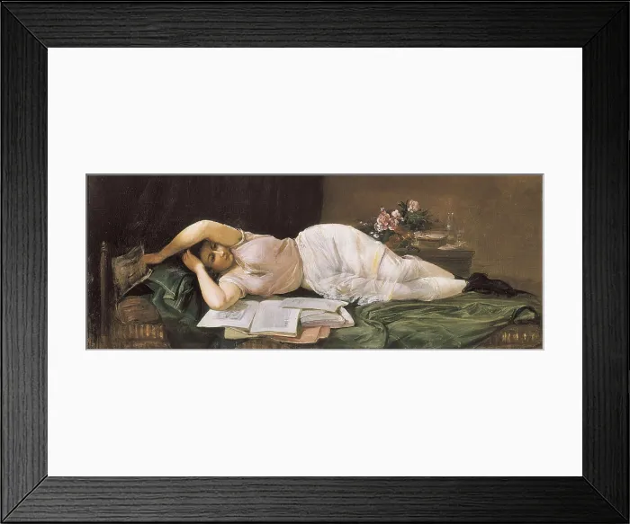 Framed Print : MARTI i ALSINA, Ramon (1826-1894). Lying Figure. 2nd half 19th c. Oil on canvas. SPAIN. El Vendrell. Pau Casals House Museum. AISA / Everett Collection**US SALES ONLY**