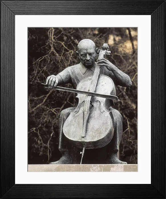 Framed Print : CASALS, Pau (1876-1973). Monument to Pau Casals to commemorate his birth centenary. Sculpture on bronze. SPAIN. CATALONIA. BARCELONA. Monistrol de Montserrat