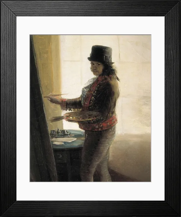 Framed Print : GOYA Y LUCIENTES, Francisco de (1746-1828). Self-portrait in the Studio. 1790-1795. Detail. Oil on canvas. SPAIN. Madrid. St. Fernando Royal Academy Museum
