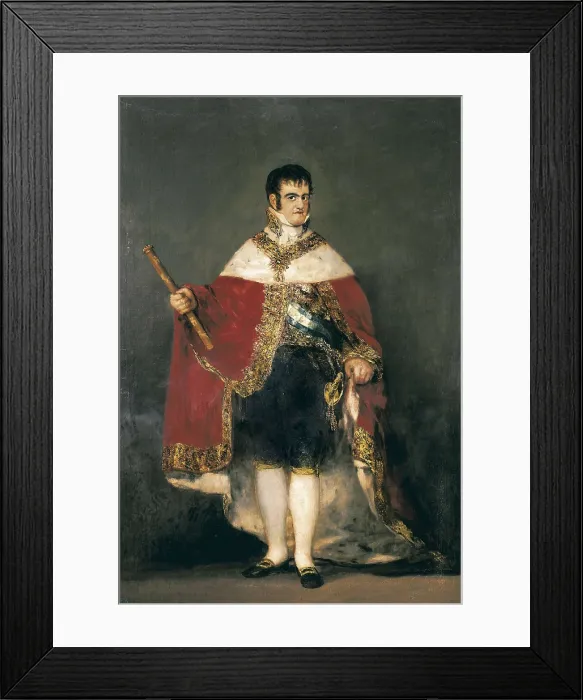 Framed Print : GOYA Y LUCIENTES, Francisco de (1746-1828). King Ferdinand VII with Royal Mantle. ca. 1815. Oil on canvas. SPAIN. Madrid. Prado Museum. AISA / Everett Collection**US SALES ONLY**