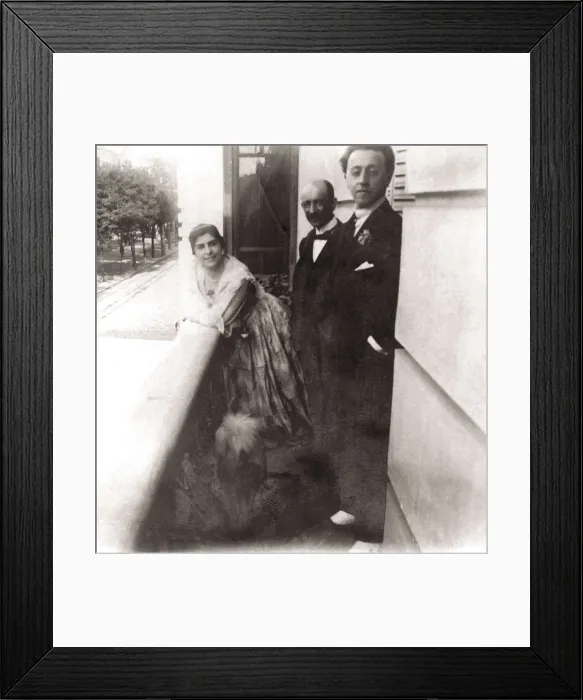 Framed Print : Portrait of Manuel de Falla together with Arthur Rubinstein and Pastora Imperio in 1916. SPAIN. Granada. Manuel de Falla Archive. AISA / Everett Collection**US SALES ONLY**