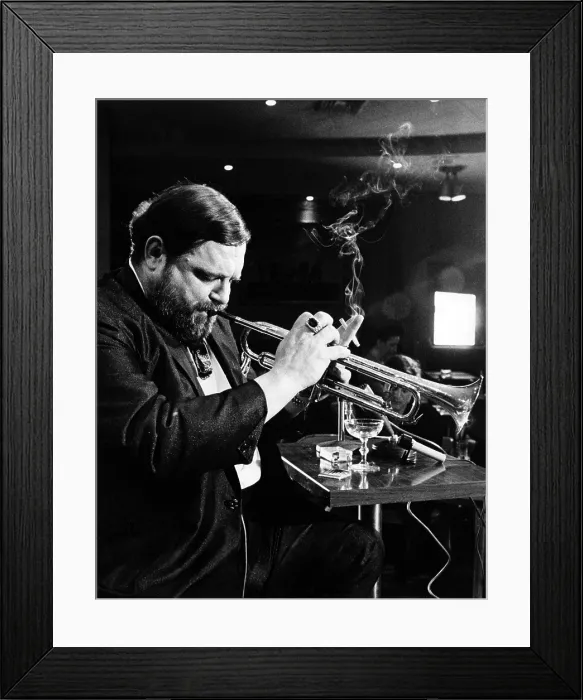 Framed Print : NEW ORLEANS, Al Hirt shown in his club March 5, is back to playing his trumpet a month after an accident to his upper lip