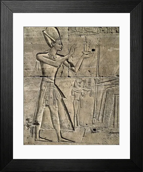 Framed Print : Great Temple of Amon-Re. 16th-4th c. BC. EGYPT. Karnak. Thebes. Temple of Amon - Ra. The Pharaoh Thutmose III. Egyptian art. New Kingdom. Relief
