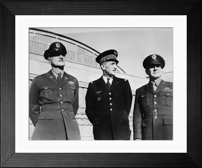 Framed Print : World War II, Major General James Doolittle, United States Army Air Forces, Major-General Jean Bergeret of Fighting French high command