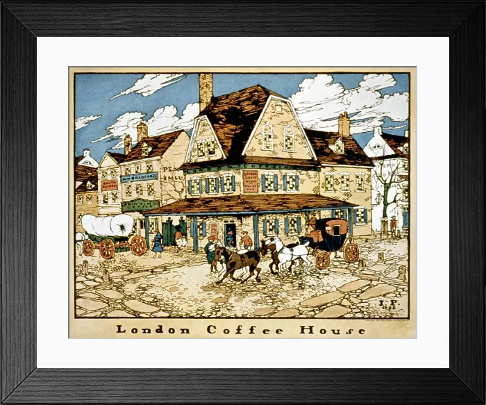 Framed Print : Philadelphia, colonial inn, the London Coffee House, halftone print, Pennsylvania, circa 1908