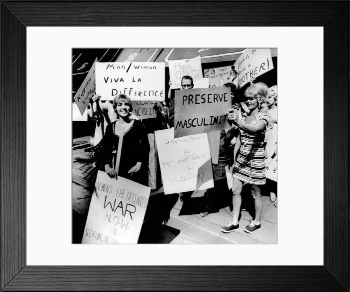 Framed Print : Anti-Women's Liberation protesters