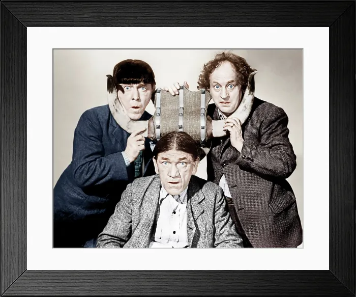 Framed Print : THE GOLD RAIDERS, from left: Moe Howard, Shemp Howard, Larry Fine, [aka The Three Stooges], 1950
