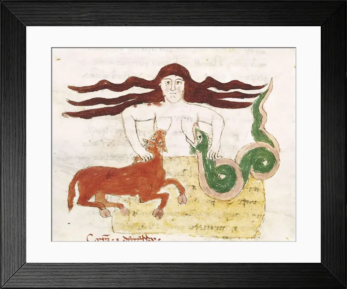 Framed Print : RABANUS, Maurus (c. 780 - 856). 'De Universo' (9th c.). Mother Earth's illustration. Romanesque edition of the original Carolingian manuscript. Romanesque art