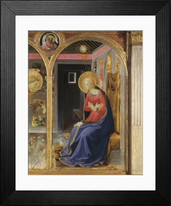 Framed Print : ANGELICO, Fra (1387-1455). The Annunciation. 1430s. Detail of the Virgin. Renaissance art. Quattrocento. Tempera on wood. ITALY. San Giovanni Valdarno Framed Print : ANGELICO, Fra (1387-1455). The Annunciation. 1430s. Detail of the Virgin. Renaissance art. Quattrocento. Tempera on wood. ITALY. San Giovanni Valdarno