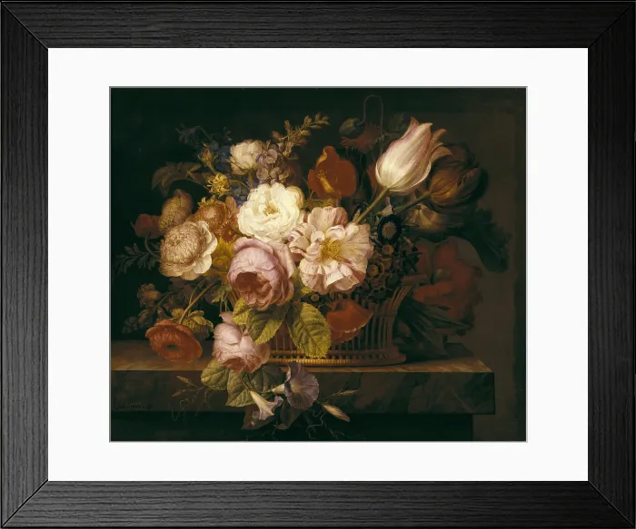 Framed Print : LACOMA, Francisco (1784-1849). Still Life of Flowers in a Vase. 1st half 19th c. Oil on canvas. SPAIN. Madrid. St. Fernando Royal Academy Museum