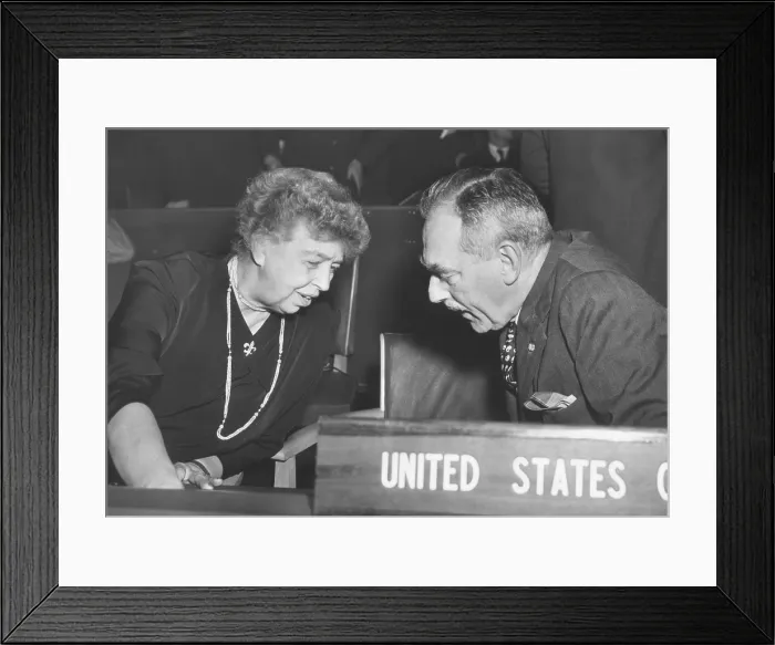 Framed Print : Eleanor Roosevelt and Secretary of State Dean Acheson at United Nations General Assembly in Paris. Nov. 9. 1951