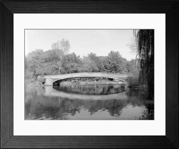 Framed Print : New York City, Central Park's Bow Bridge, view of bridge looking northeast, photograph by Jet Lowe, circa 1980s