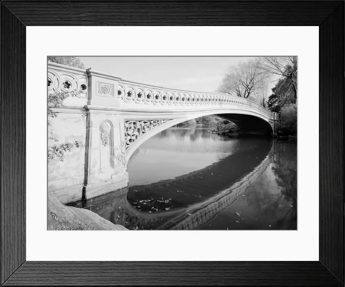 Framed Print : New York City, Central Park's Bow Bridge, view looking southeast of west side of bridge, photograph by Jet Lowe, circa 1980s