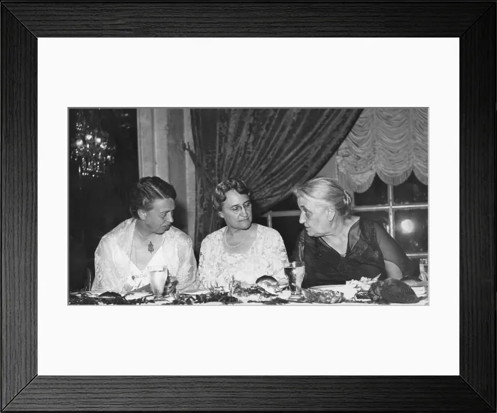 Framed Print : First Lady, Eleanor Roosevelt, honored Women's International League for Peace and Liberty. May 3, 1935. L-R: The First Lady; Mrs. Hannah Clothier Hull, Pres Framed Print : First Lady, Eleanor Roosevelt, honored Women's International League for Peace and Liberty. May 3, 1935. L-R: The First Lady; Mrs. Hannah Clothier Hull, Pres