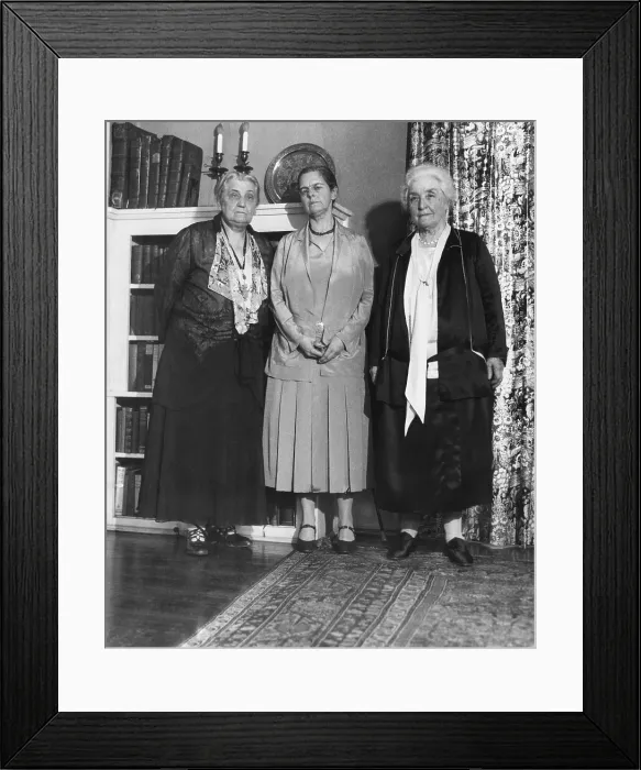 Framed Print : Jane Addams (left) received the Mary Carrie Thomas Award of Bryn Mawr College. May 3, 1931