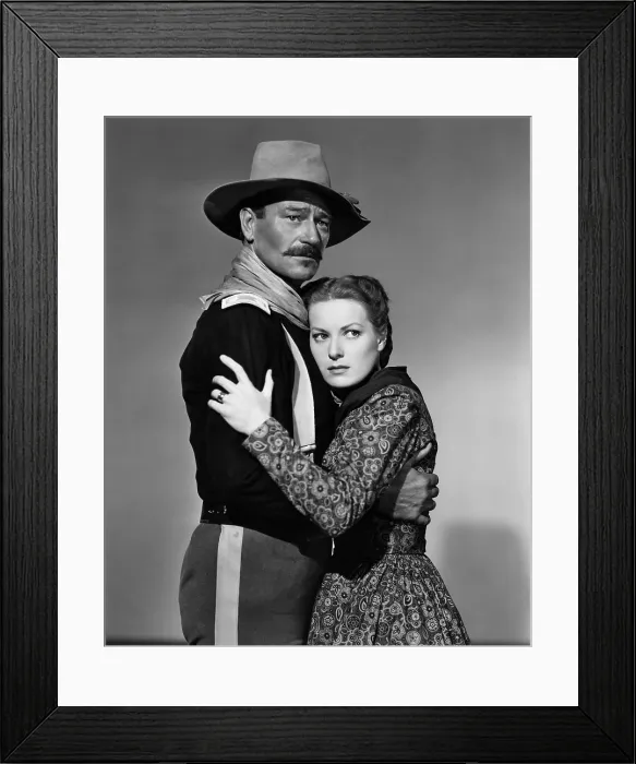 Framed Print : RIO GRANDE, from left: John Wayne, Maureen O'Hara, 1950, riogrande1950-fsct01, Photo by: Everett Collection (riogrande1950-fsct01)