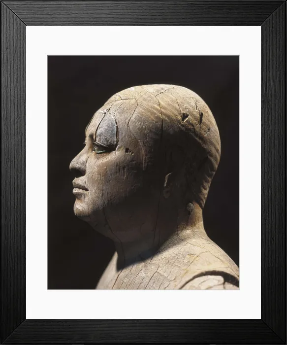 Framed Print : Ka-aper lcalled 'Sheikh El-Beled'. ca. 2465 BC. Detail of the head