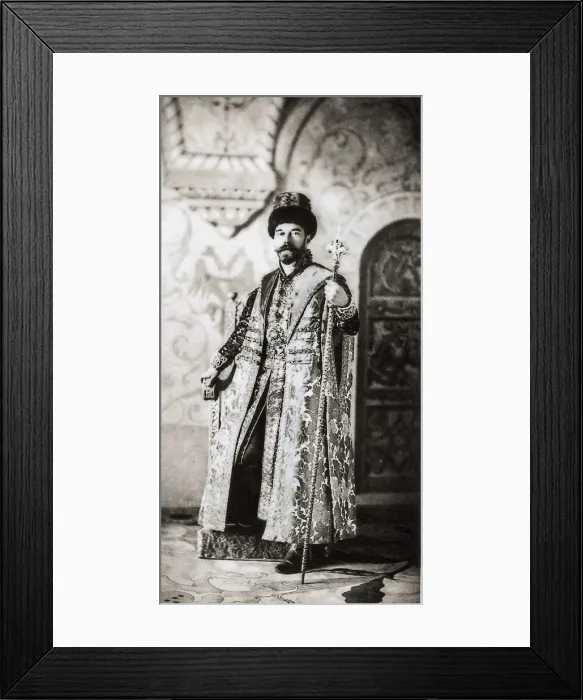 Framed Print : Nicholas II. Nicholas II dressing the traditionaI coronation costume. RUSSIA. Moscow. Kremlin. AISA / Everett Collection**US SALES ONLY**