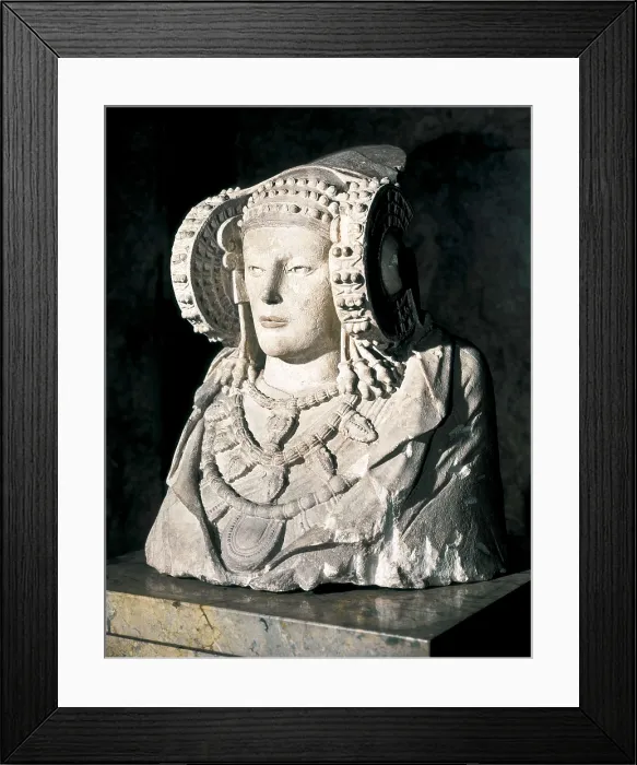 Framed Print : Lady of Elche. 5th c. BC. Iberian art. Sculpture on rock. SPAIN. Madrid. National Museum of Archaeology. Proc: SPAIN. Elche. La Alcudia. AISA / Everett Collection**US SALES ONLY**