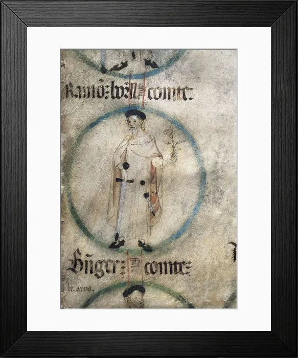 Framed Print : Ramon Borell I (972-1017). 'Genealogy of the Kings of Aragon'. Scroll. Gothic art. Miniature Painting. SPAIN. Vimbod. Monastery of Poblet Framed Print : Ramon Borell I (972-1017). 'Genealogy of the Kings of Aragon'. Scroll. Gothic art. Miniature Painting. SPAIN. Vimbod. Monastery of Poblet