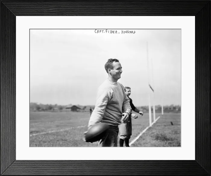 Framed Print : Football, Captain Fisher, Harvard football team, circa 1910-15 Framed Print : Football, Captain Fisher, Harvard football team, circa 1910-15